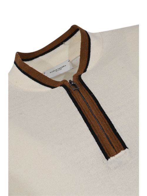 Maglia in filato di seta Panna Paolo Pecora | A024 F6001102